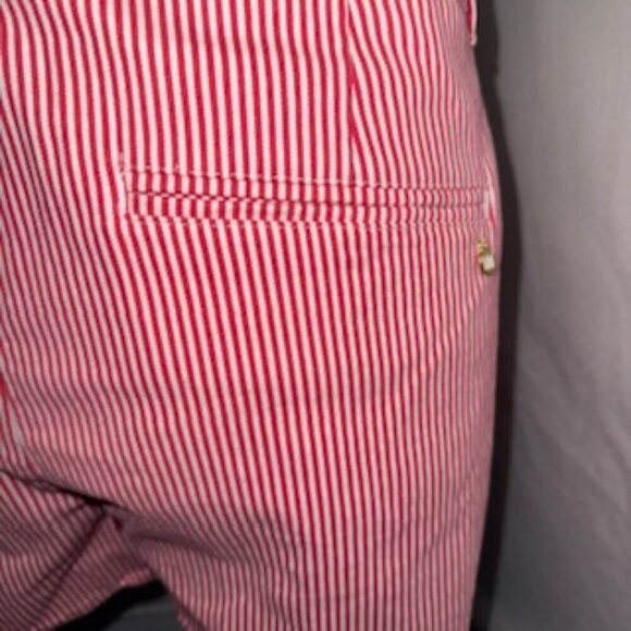 Crown & Ivy Ladies Watermelon and white striped shorts size 14 NWT. 4” inseam. S - Picture 8 of 12